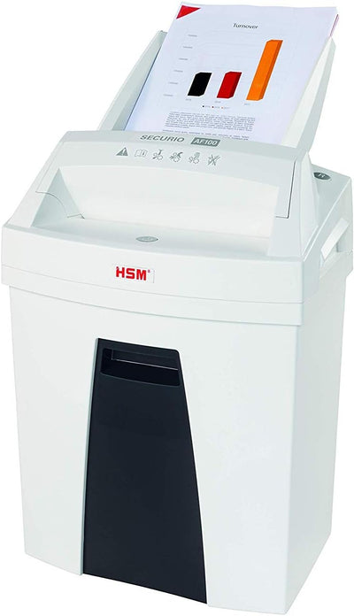 HSM SECURIO AF100 Small Office Autofeed Aktenvernichter, Sicherheitsstufe P4, Partikelschnitt, 100 B