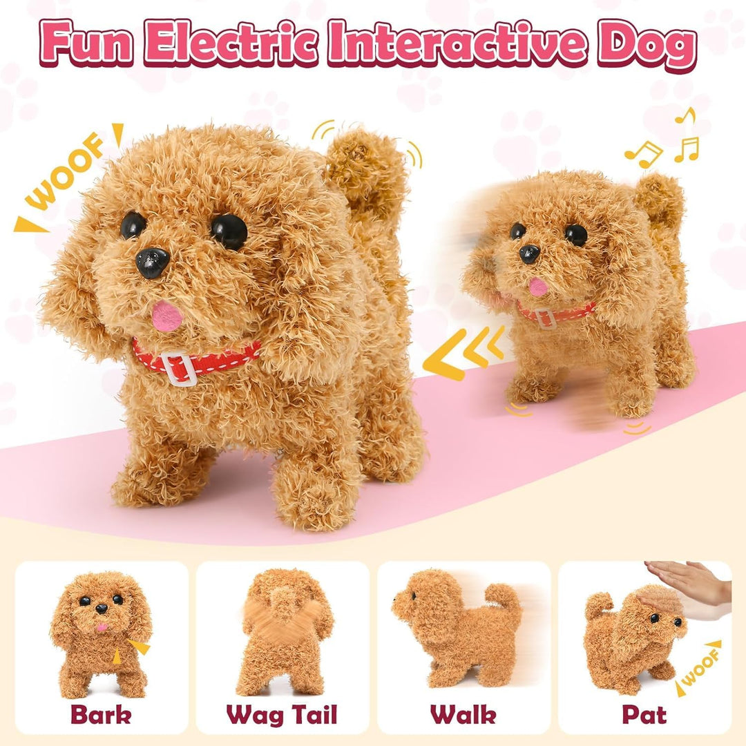 Tacobear Tierarzt Spielzeug Kinder mit Elektrisch Plüsch Hund Spielzeug Läuft und Bellt Schwanzwedel
