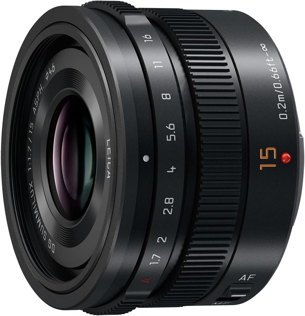 Panasonic Lumix H-X015E9-K Leica DG Summilux 15 mm F1.7 Objektiv, Micro Four Thirds Kameraobjektiv,