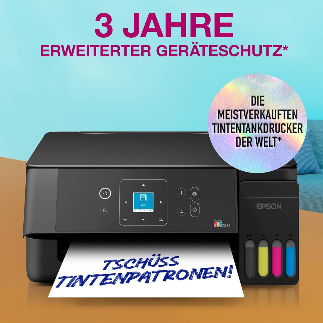 Epson EcoTank ET-2922 | Für vielbeschäftigte Haushalte | Wi-Fi | A4 | Drucken, Kopieren, Scannen | L