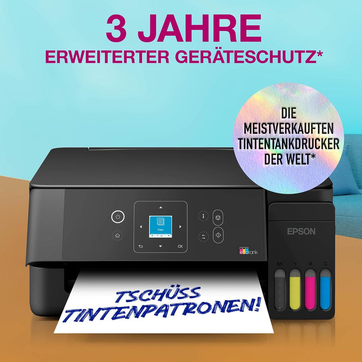 Epson EcoTank ET-2922 | Für vielbeschäftigte Haushalte | Wi-Fi | A4 | Drucken, Kopieren, Scannen | L