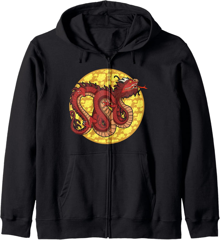 Mysthologie Asien Tier Fantasy Kreatur Chinesischer Drache Kapuzenjacke