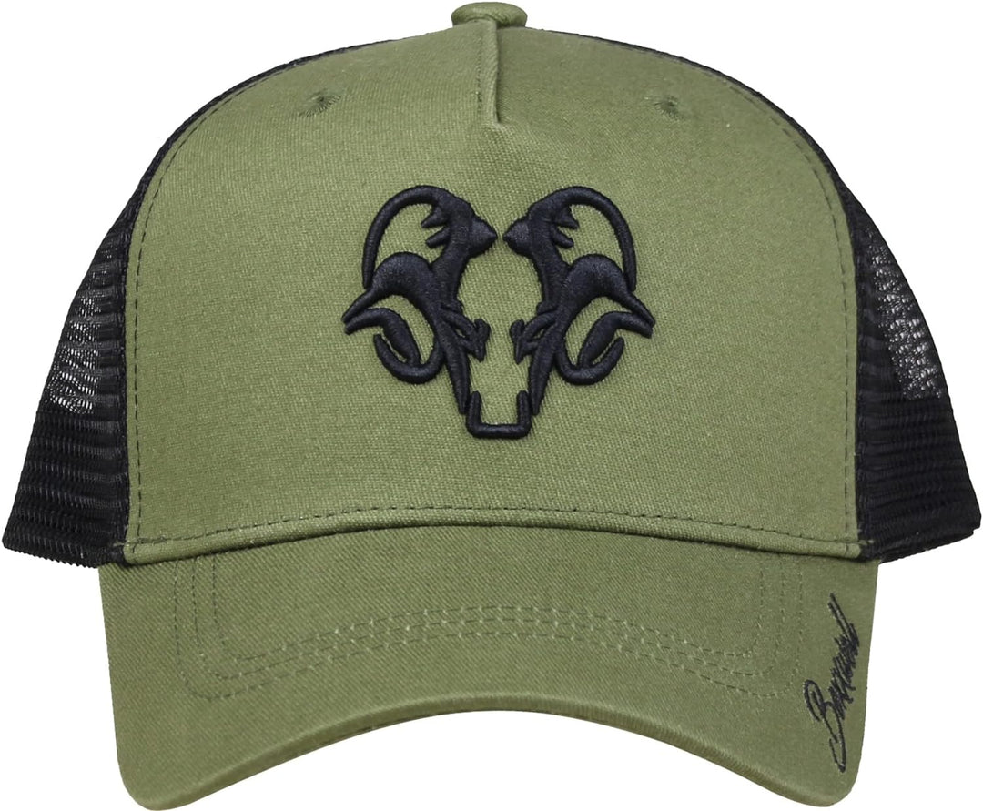 Bexxwell Trucker Cap olivgrün/schwarz mit 3D Logo-Stickerei (optimale Passform, Kappe, Black, Green,
