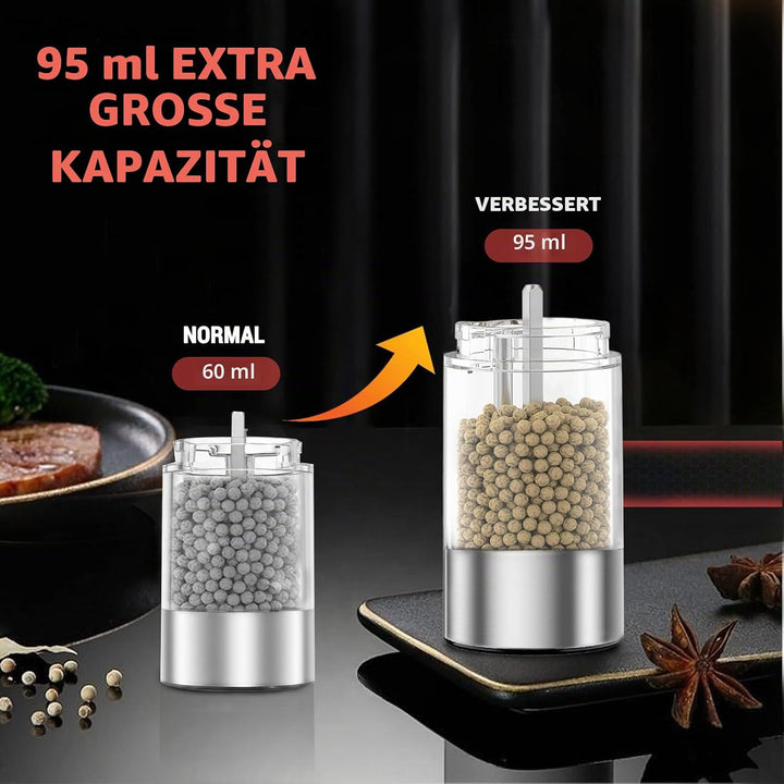 [Verbesserte grössere Kapazität] Elektrisches Salz- und Pfeffermühlen-Set mit USB-Ladebasis, 95 ml g