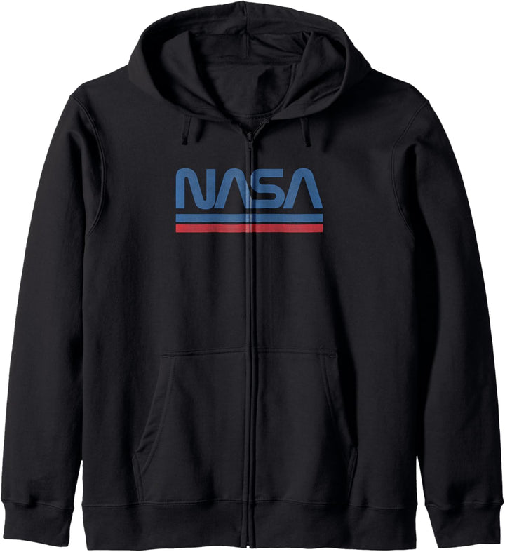 Trendy NASA Blue Text Logo With Stripes Kapuzenjacke