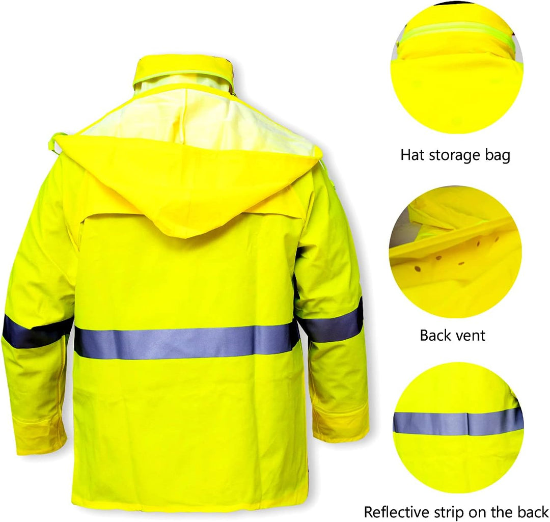 WCBDUT Regenanzug für Herren und Damen, schwer, wasserdicht, Regenmantel (Jacke + Hose) Sets winddic