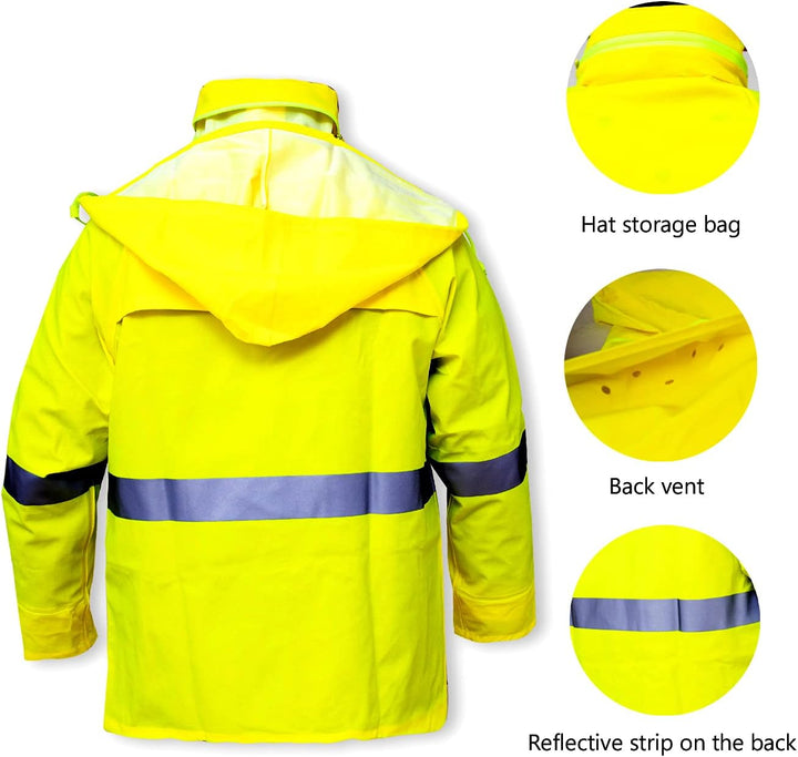 WCBDUT Regenanzug für Herren und Damen, schwer, wasserdicht, Regenmantel (Jacke + Hose) Sets winddic