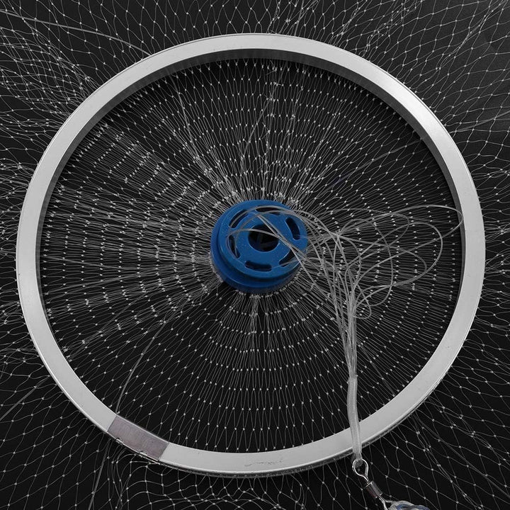 Angelnetz, Wurfnetz, Angelnetz, 2,4 m, Nylon, mit 8 m langem Handseil, Nylon 2.4m, 2.4m
