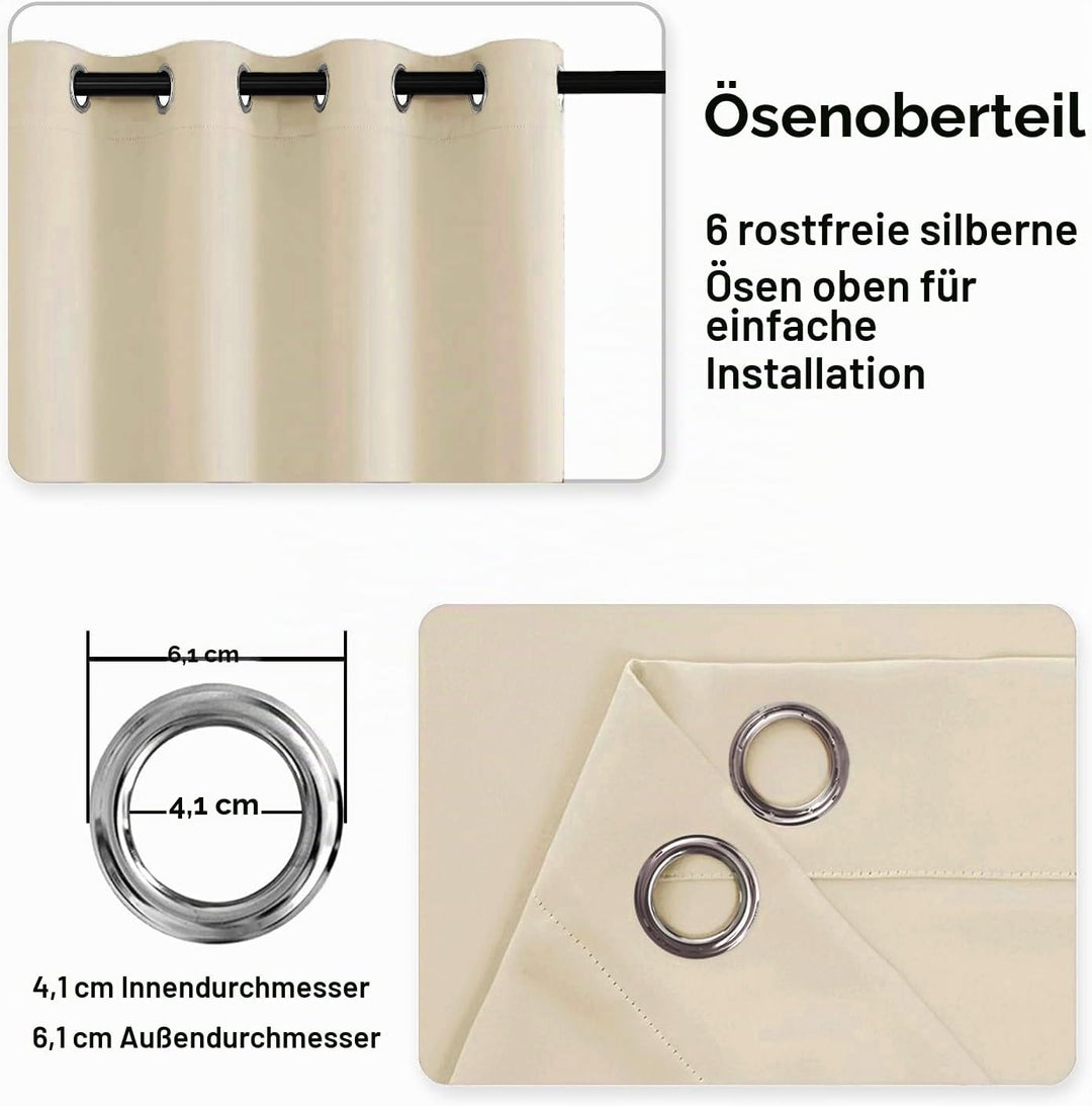 DWCN Blickdichte Vorhänge Verdunkelungsgardinen mit Ösen 2 Stücke Thermogardine für Wohnzimmer,Schla