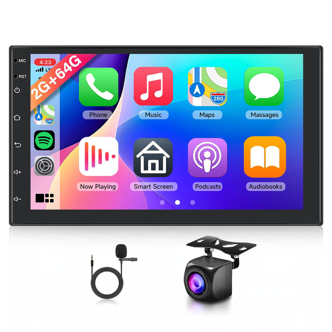 Rimoody 2G+64G Autoradio 2 Din Android Wireless Carplay Android Auto, 7 Zoll Touchscreen 2 Din Radio