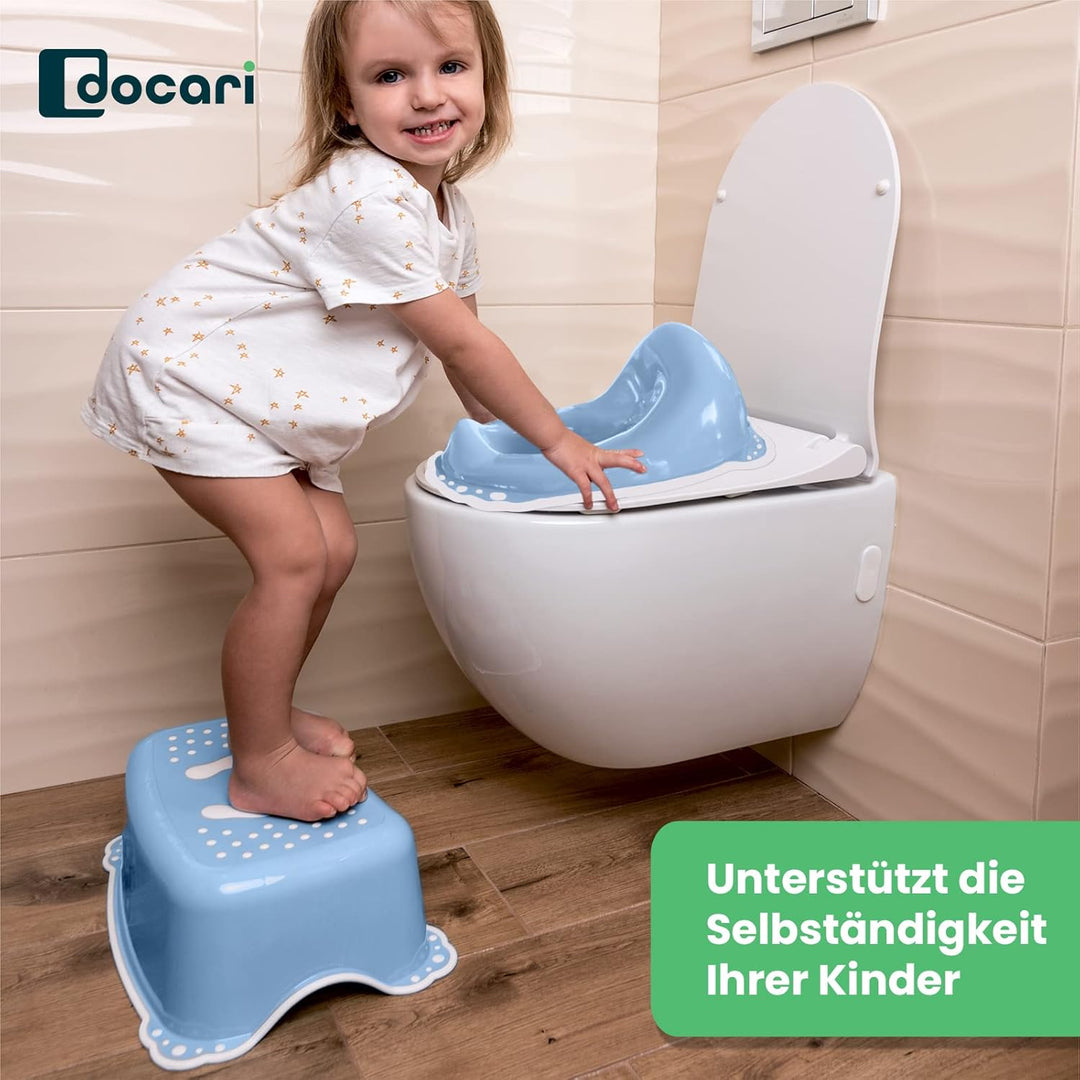 Toilettentrainer mit Treppe als Set blau - Toilettensitz Kinder und Tritthocker Kinder - Toilettensi
