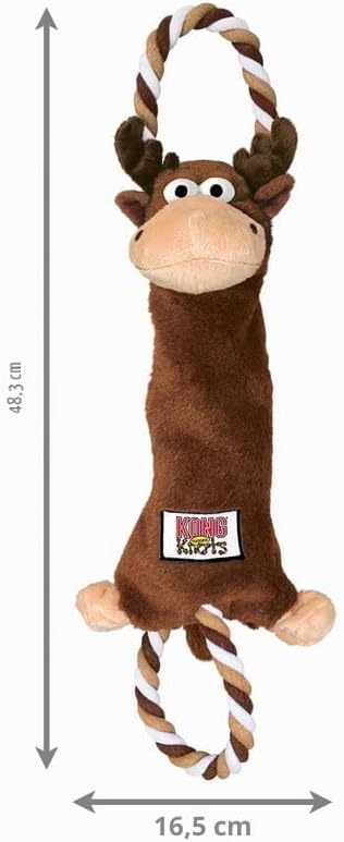 KONG – Tugger Knots Moose – Zerrspielzeug, Minimal Gefüllt, Robuste Schlaufen – Für Mittelgrosse/Gro
