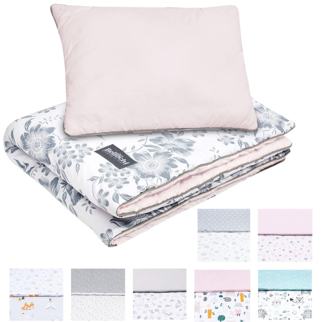 Bellochi Multifunktional Baby Decke Set - Doppelseitig Baby Bettwäsche 75x100 cm und Kissen 30x40cm