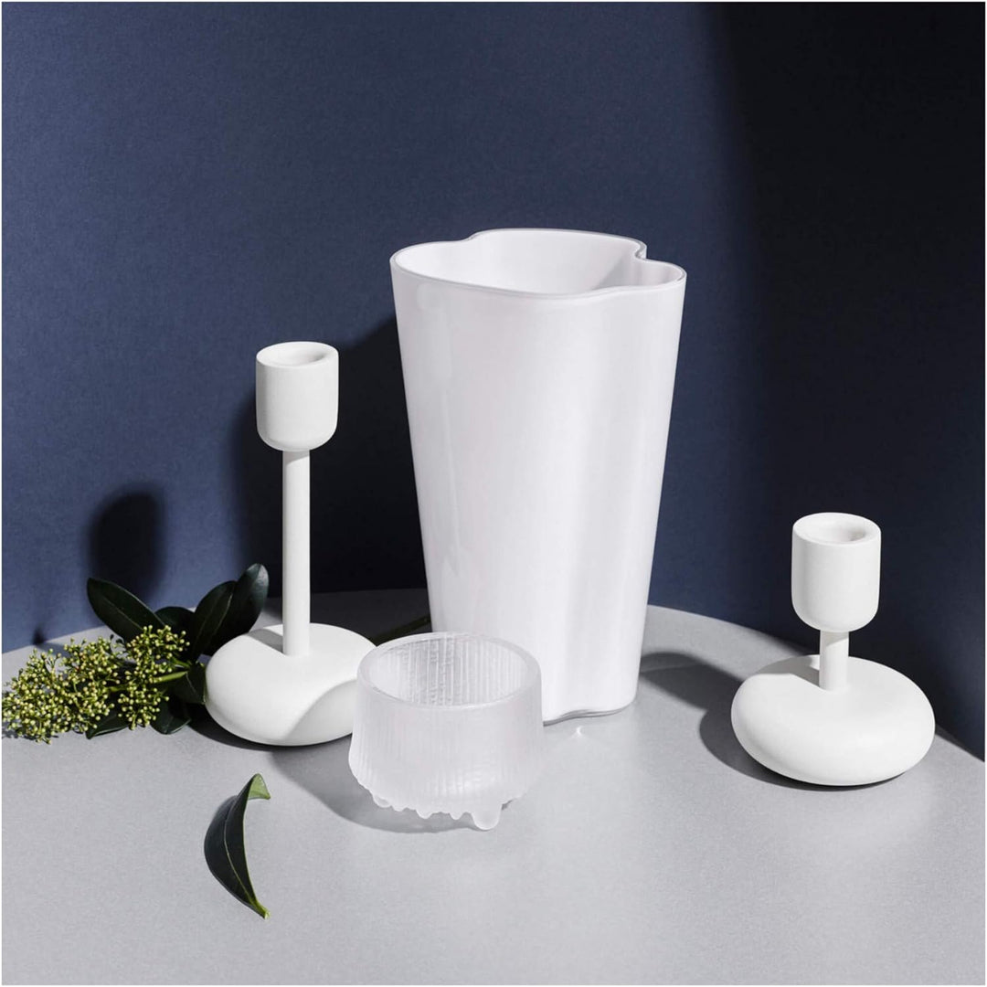 Iittala Vase Aalto 220 mm Weiss aus Glas, 220 mm Weiss