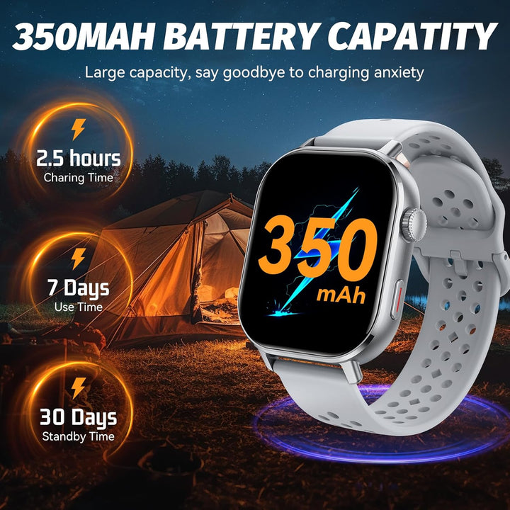 uaue Smartwatch Damen Herren mit GPS, 2.06" AMOLED Display, 5ATM Wasserdicht, Bluetooth Anruf, 178+