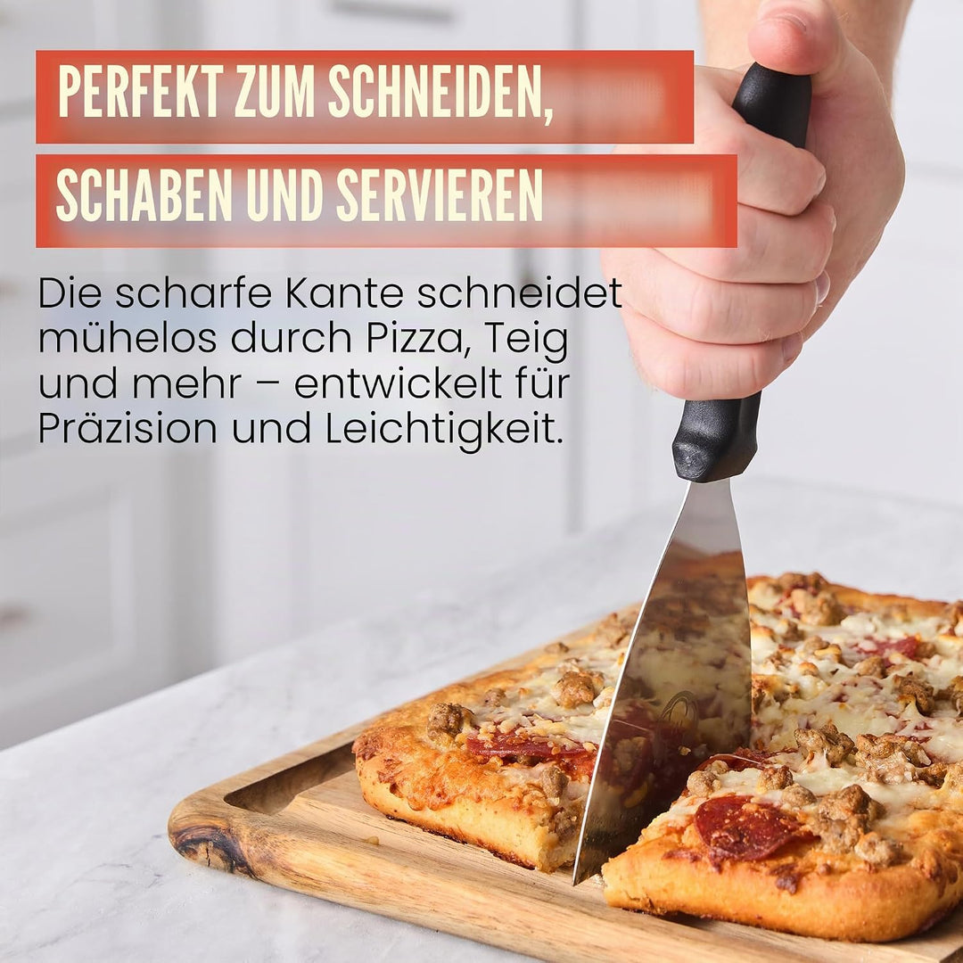 Chef Pomodoro Pizzateigschaber – Edelstahl-Schaber für die Küche, Teigschaber, Brotteigschneider, Pi