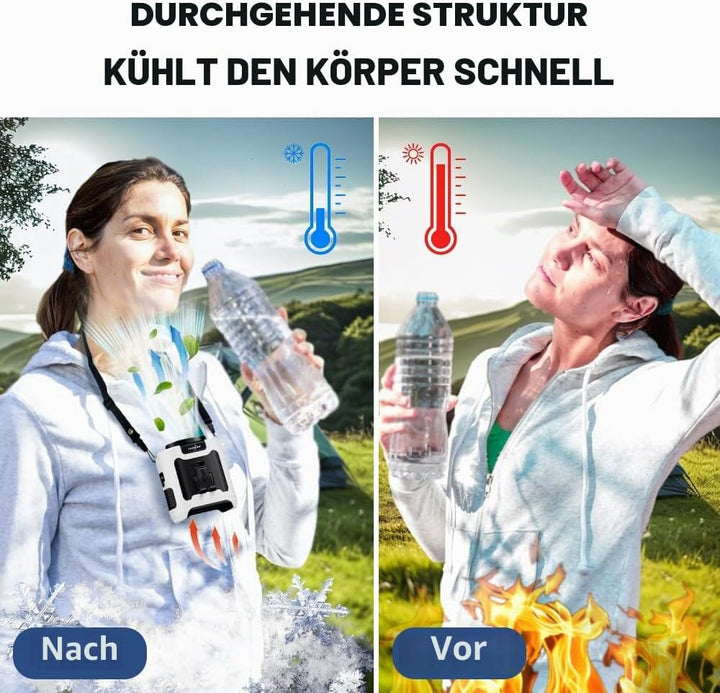 CAZOKASI 2024 Upgrade 10000mAh Taillenclip-Ventilator Tragbarer Körperventilator Leistungsstarker bi