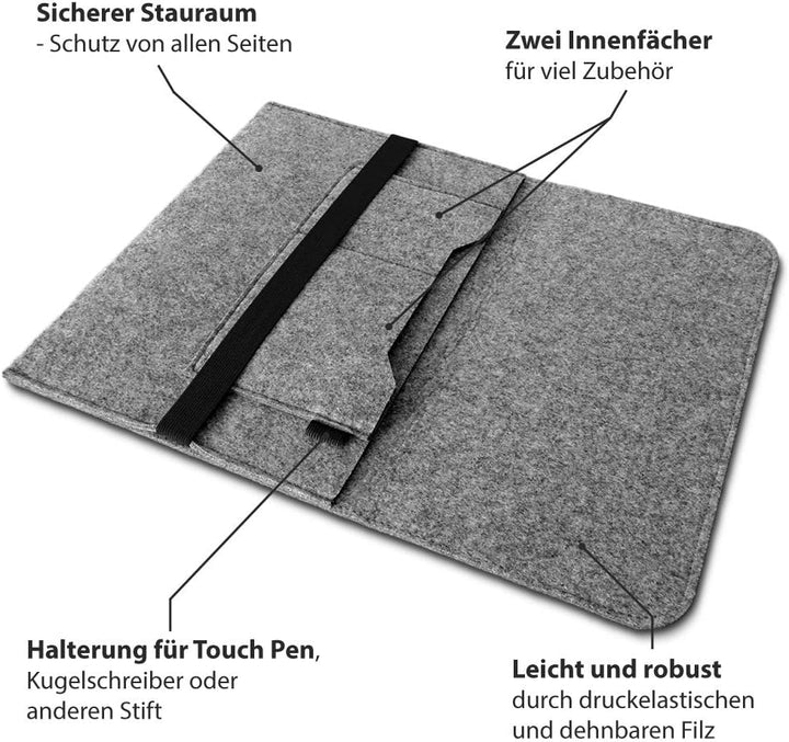 NAUCI Schutzhülle kompatibel mit Microsoft Surface Laptop 4/5 13,5 Zoll Filz Tasche Sleeve Hülle Lap