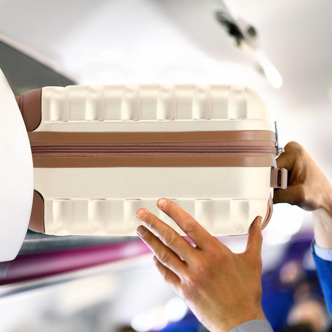 Flight Knight 3er-Pack Leichte 4-Rad-abs-hartschalenkoffer Handgepack, Zugelassen Fur Uber 100 Flugg