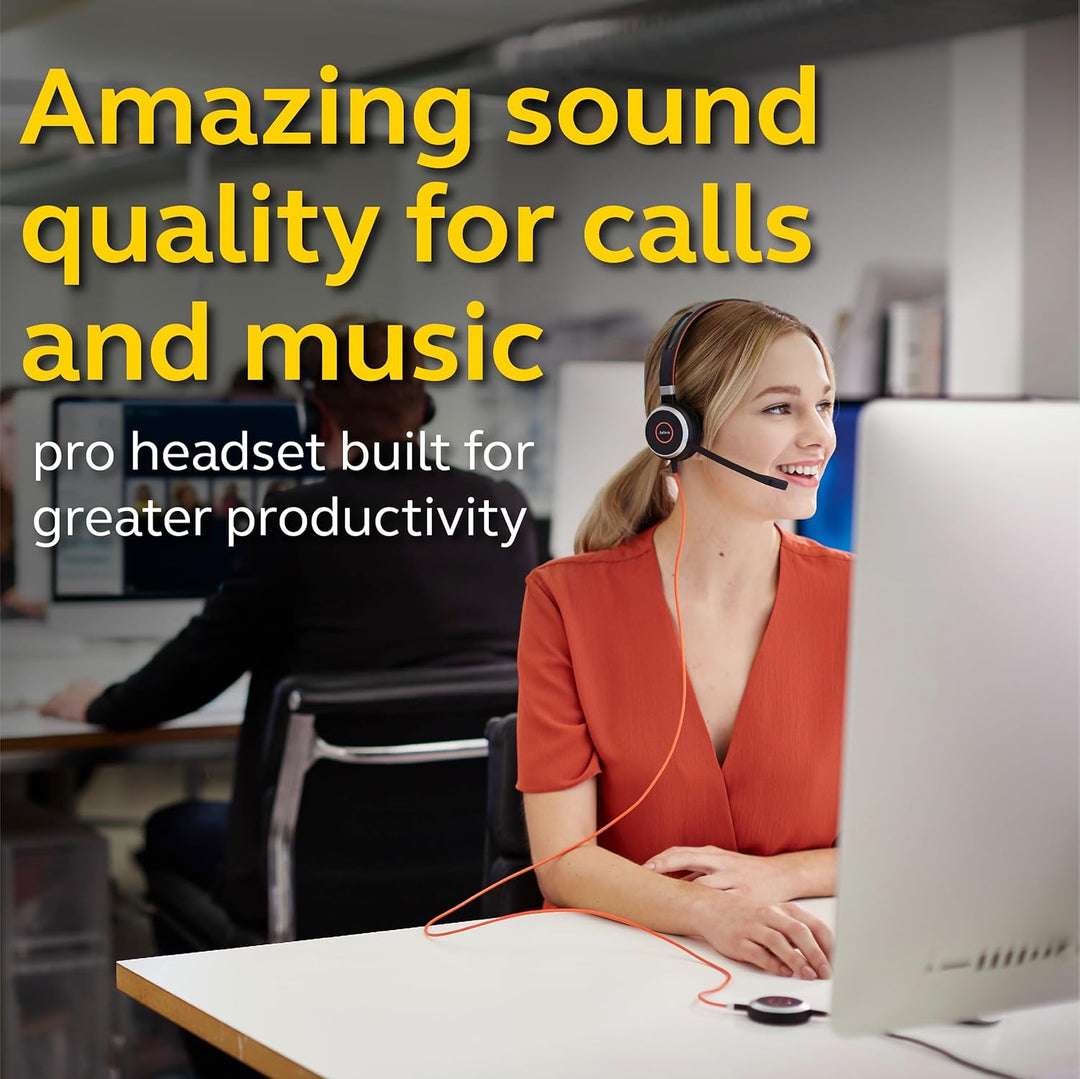 Jabra Evolve 40 MS Mono Headset - Microsoft zertifizierte Kopfhörer für VoIP Softphone mit passivem