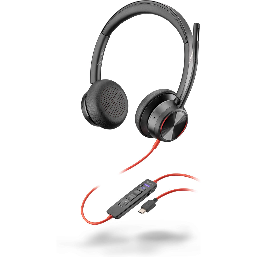 Poly Stereo-Headset 'Blackwire 8225-M' mit USB-C Anschluss, Active Noise Cancelling und flexiblem Mi