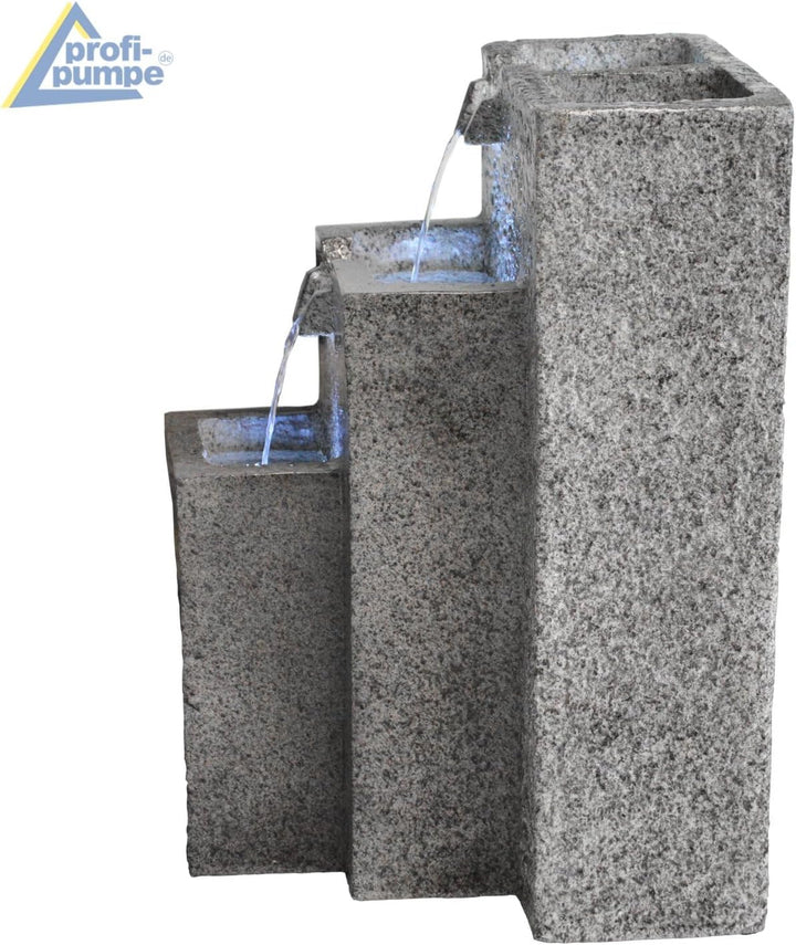 Amur Gartenbrunnen Brunnen Zierbrunnen Zimmerbrunnen Brunnen GRANITWAND-Kaskade mit LED-Licht 230V W