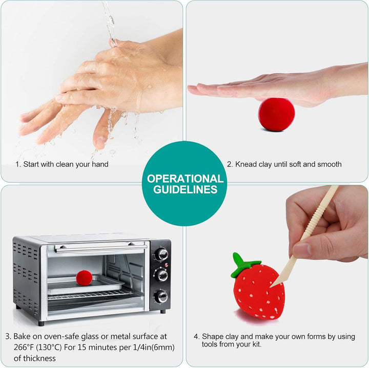 Polymer-Ton 50 Farben 1,25 kg/2,75 LB ungiftig Ofen-Back-Tonblöcke Set Modelliermasse DIY Bastelsets