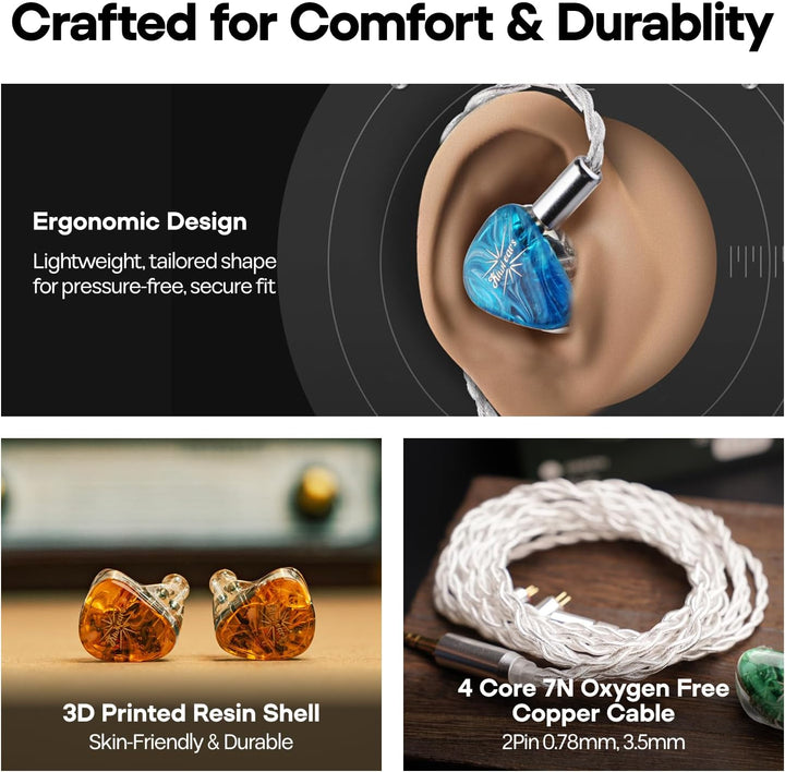 LINSOUL Kiwi Ears Orchestra Lite Performance Custom 8BA In-Ear Monitor IEM mit Abnehmbarem 4-adrigem