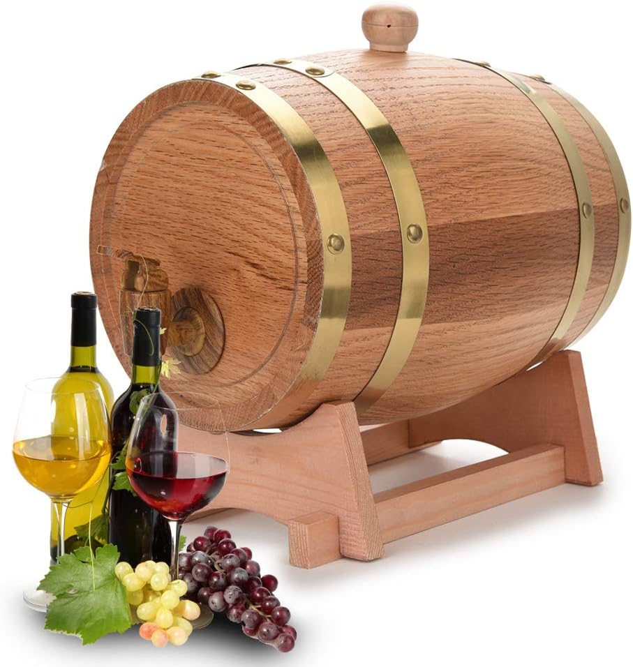 Wein, Eichenfass, 1,5/3/5/10 l, Eichenfass für Wein, Whisky Tequila, Weinspender Holzfass, auslaufsi
