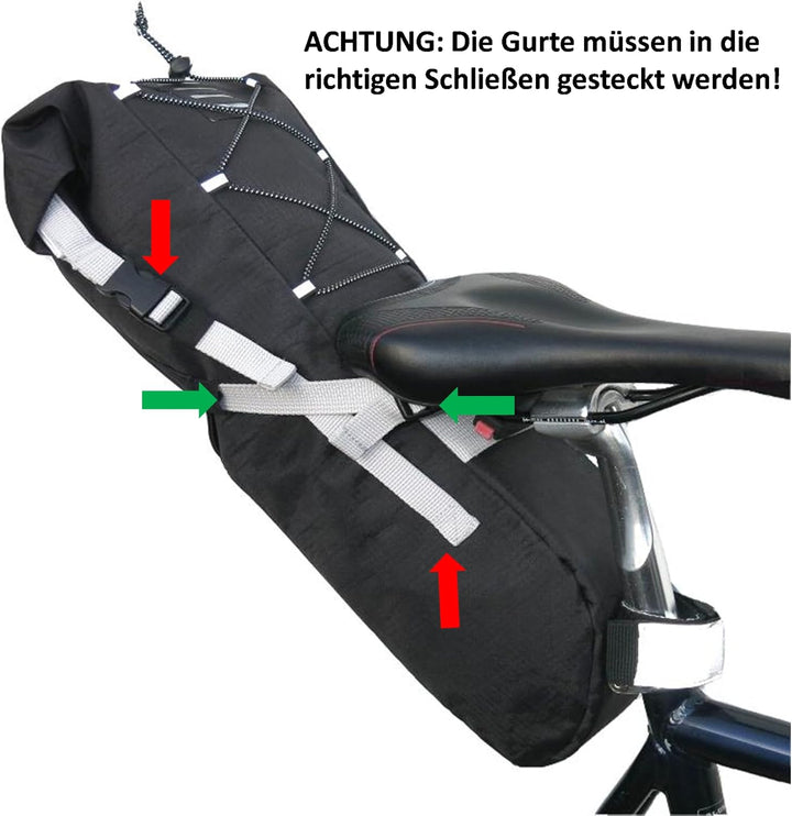 Fahrrad LENKERTASCHE und SATTELTASCHE im Set 17 Liter, bikepacking Taschen wasserdicht Ultraleicht o