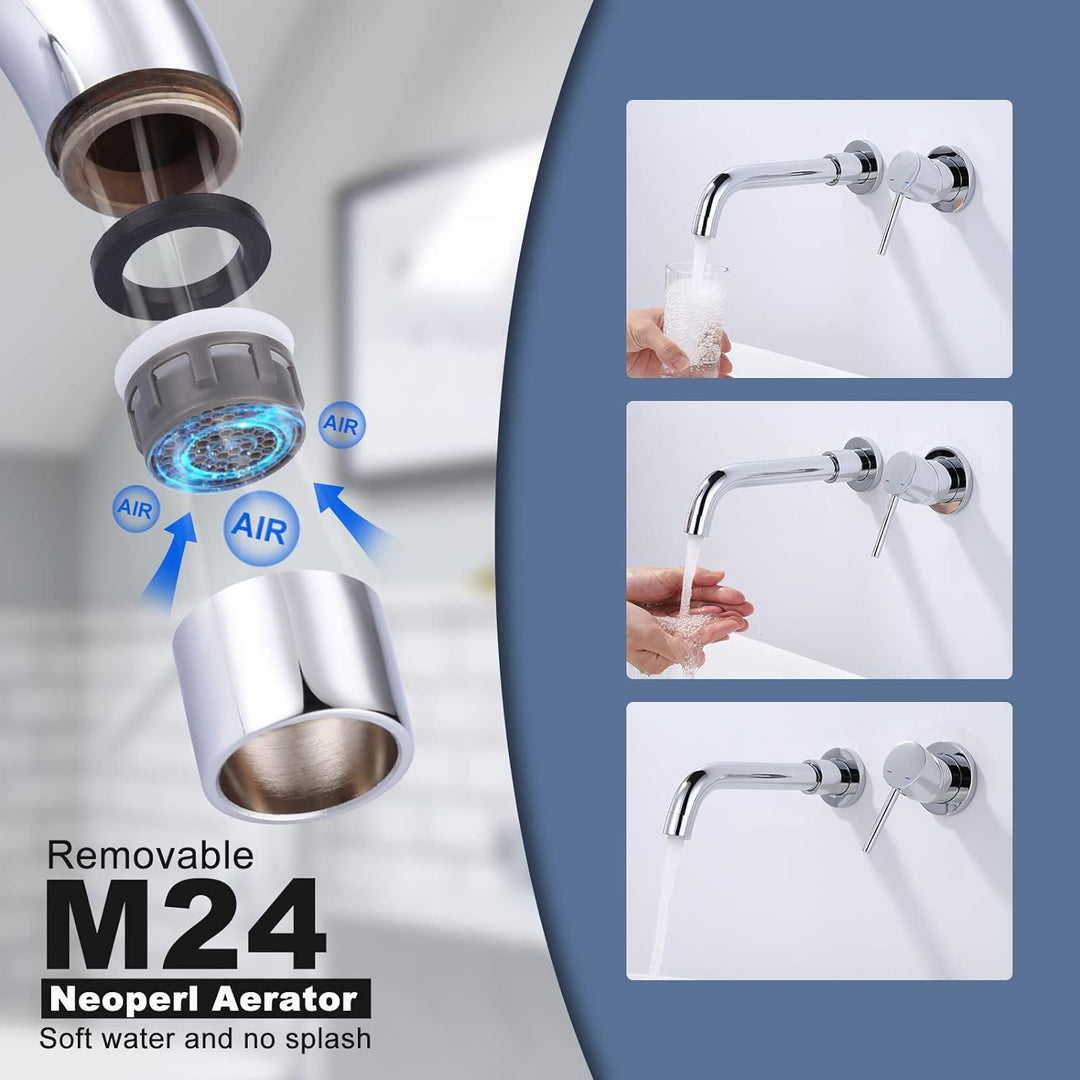 iVIGA Waschtischarmatur, 360° schwenkbar Wasserhahn Bad Unterputz Armatur Waschbecken aus Kupfer mit