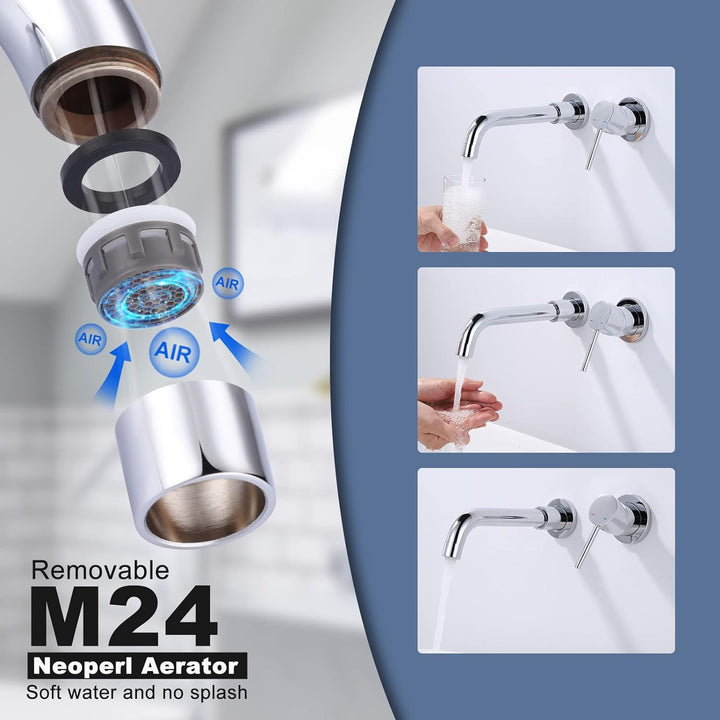 iVIGA Waschtischarmatur, 360° schwenkbar Wasserhahn Bad Unterputz Armatur Waschbecken aus Kupfer mit