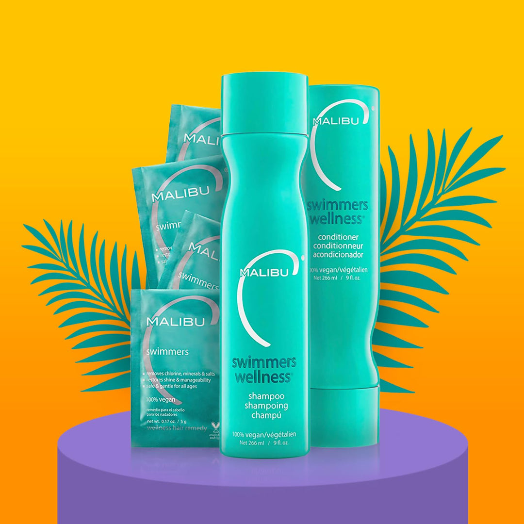 Malibu C Swimmers Wellness Collection Shampoo 125ml + Conditioner 125ml + saches 4 x 5 g