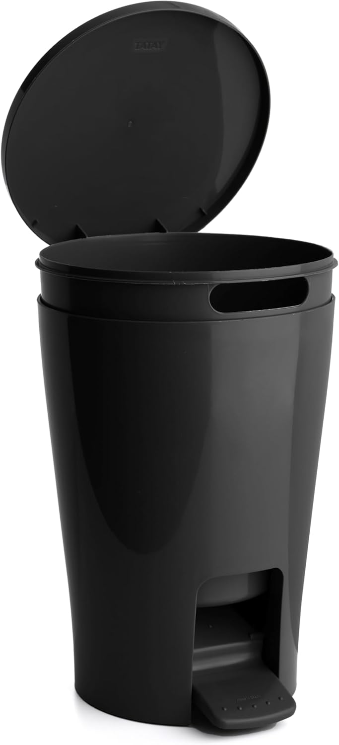 TATAY Badezimmer Mülleimer mit Pedal Diabolo 5L | Herausnehmbarer Inneneimer mit Griff | Praktisches