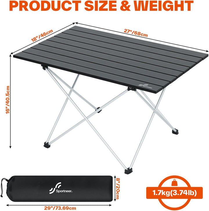 Campingtisch Klapptisch Camping, Aluminium Klapptisch Camping Tisch Faltbarer Picknick-Tisch Tragbar