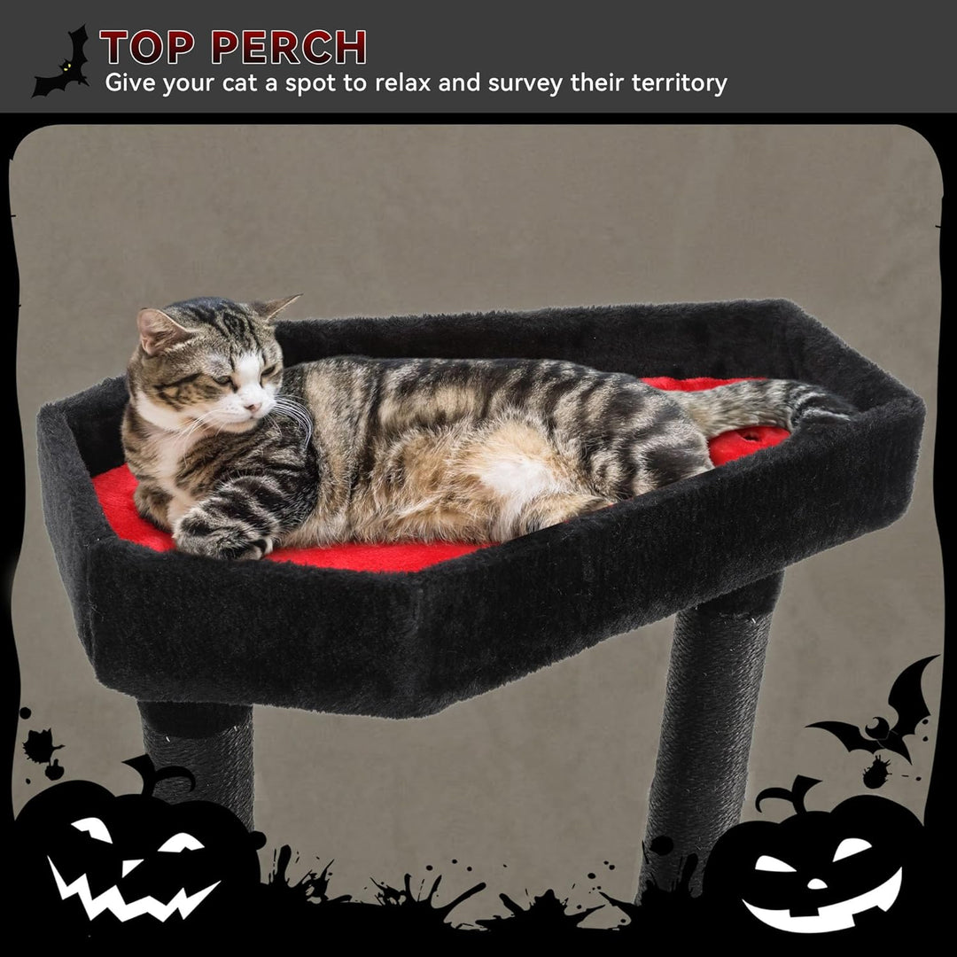 YITAHOME Gothic Kratzbaum Gross, 153cm Hoch, XL Grosse Katzen Stabil mit 4 Sisalsäule, 1 Kratzbrette
