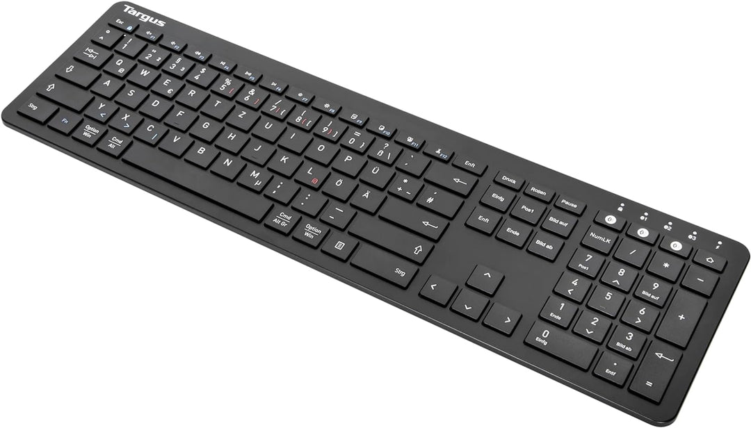 Targus AKB864DE Antimikrobielle Bluetooth-Tastatur für mehrere Geräte in voller Grösse (DE)