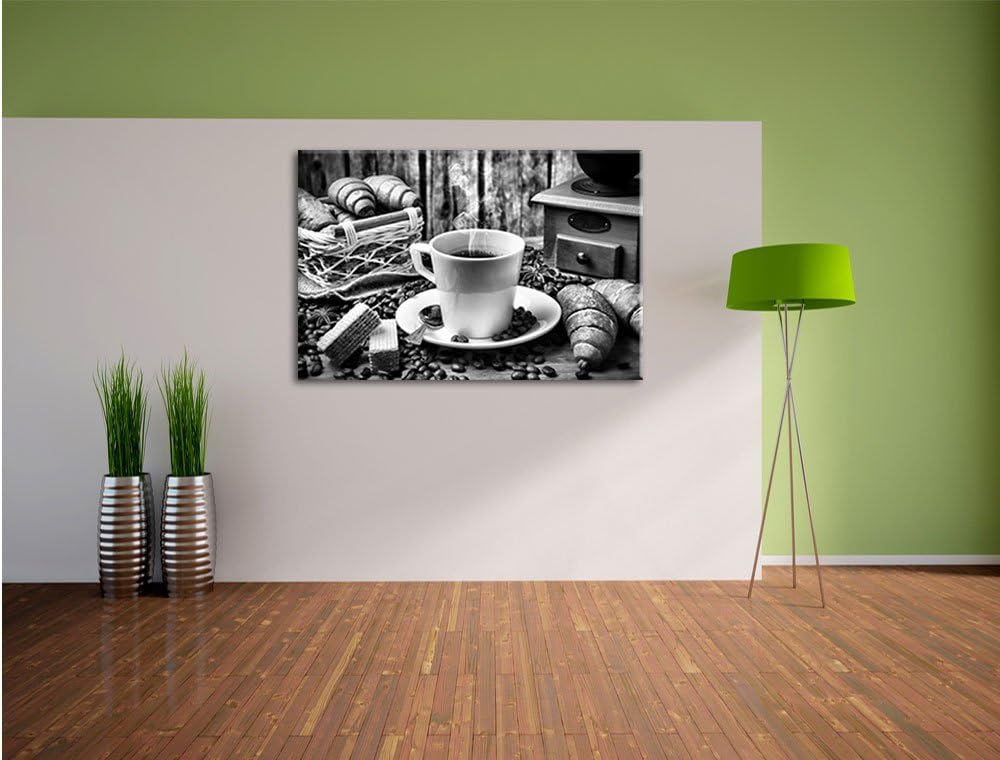 Pixxprint heisser aufgebrühter Kaffee als Leinwandbild/Grösse: 100x70 / Wandbild/Kunstdruck/fertig b