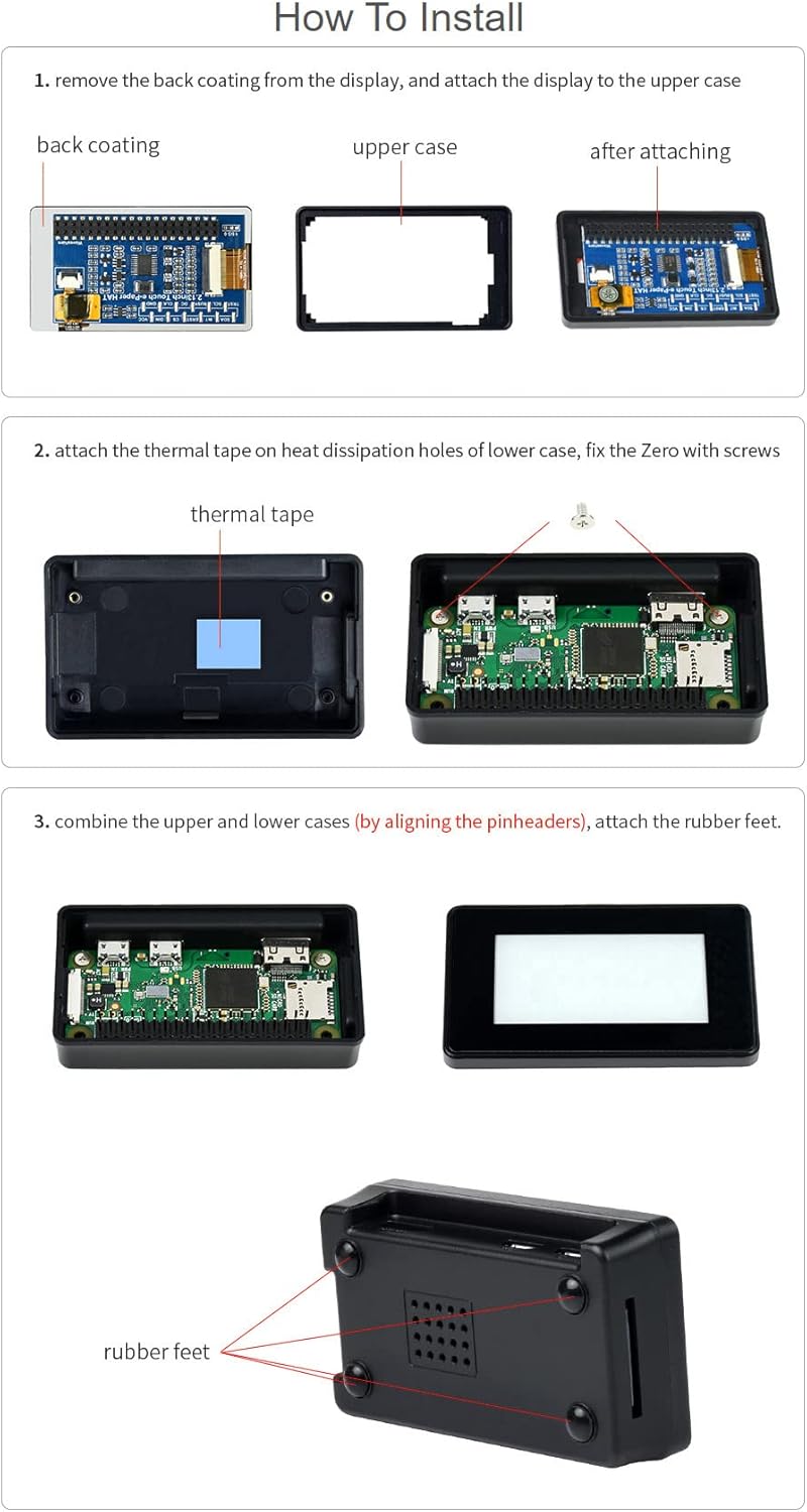 Waveshare 2.13inch Touch E-Paper E-Ink Display for Raspberry Pi Zero 250×122 Pixels Supports Partial