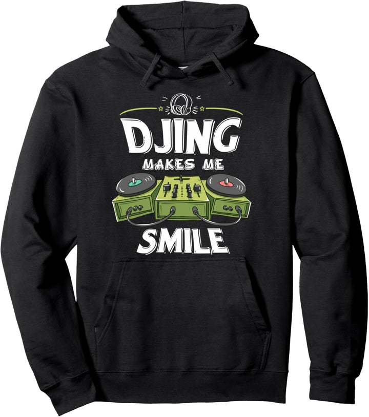 DJing bringt mich zum Lächeln Disc Jockey Geschenk DJ Pullover Hoodie