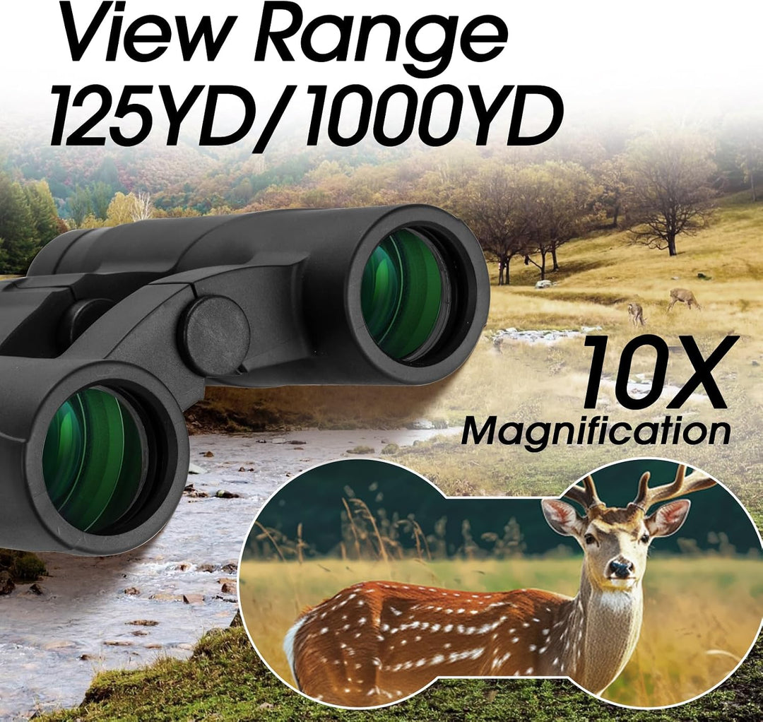 10 x 25 Fernglas für Erwachsene, kleines Fernglas für Vogelbeobachtung, Reisen, Sternenbeobachtung O