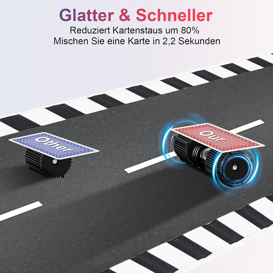 BATURU Wiederaufladbarer kartenmischmaschine elektrische, Automatischer Kartenmischer 2 Stapeln - sc