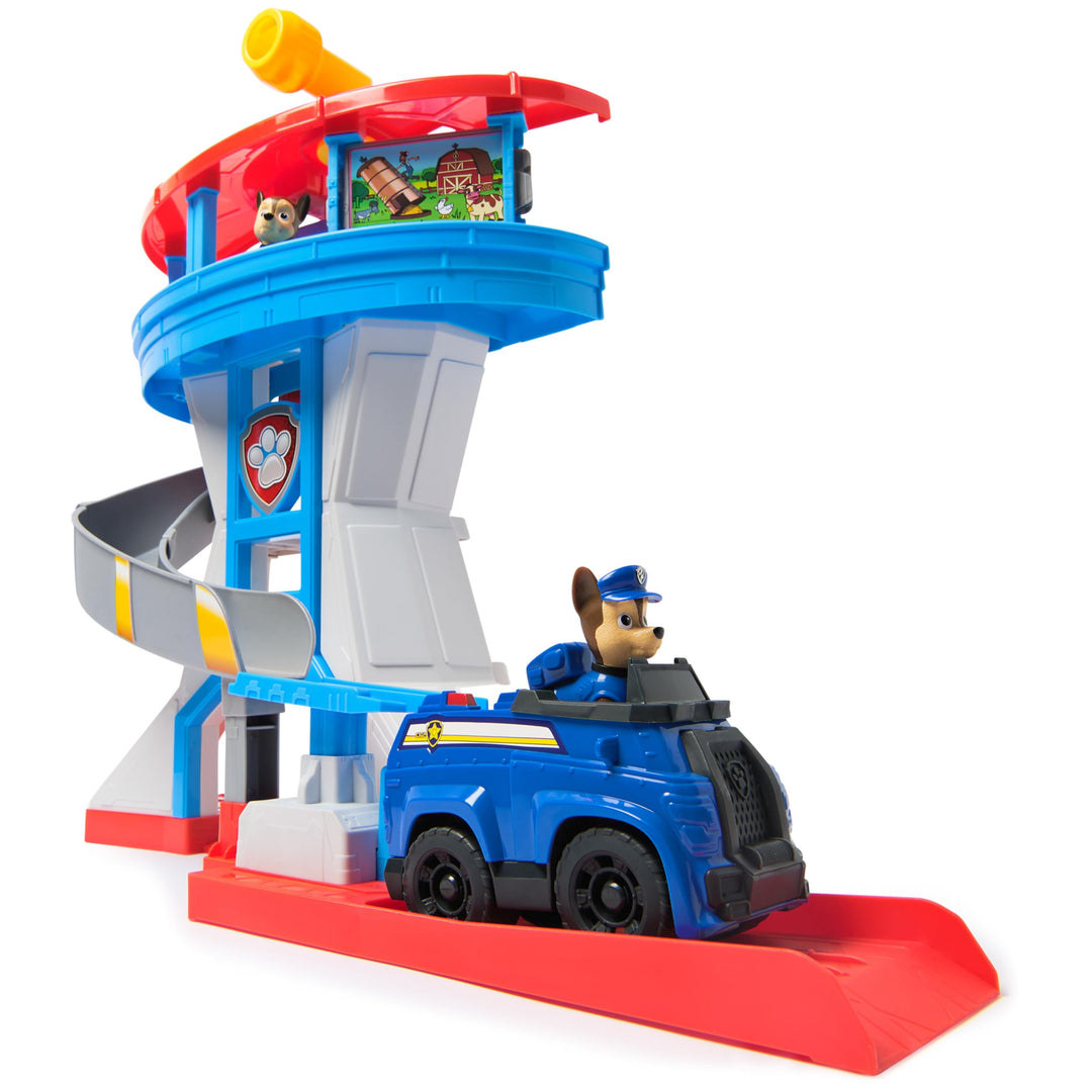 PAW PATROL - Lookout Tower (2025), über 50 cm hoch, Hauptquartier Spielset mit 1 Basis Polizei-Fahrz