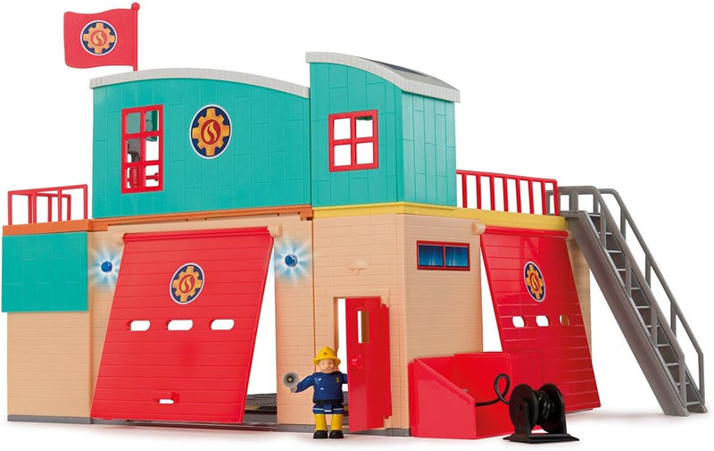 Smoby 109258282002 Sam der Feuerwehrmann – Kaserne von Feuerwehrmann Pontypandy