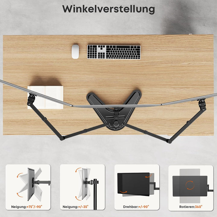 Putorsen Monitorhalterung für 3 Monitore bis 27 Zoll - Schwere, voll verstellbare Tischhalterung mit