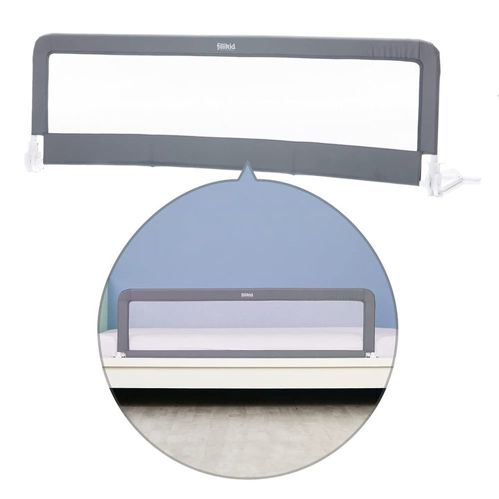 Fillikid Bettschutzgitter & Rausfallschutz für Baby & Kinder 150 x 50 cm - hohes, klappbares Bettgit