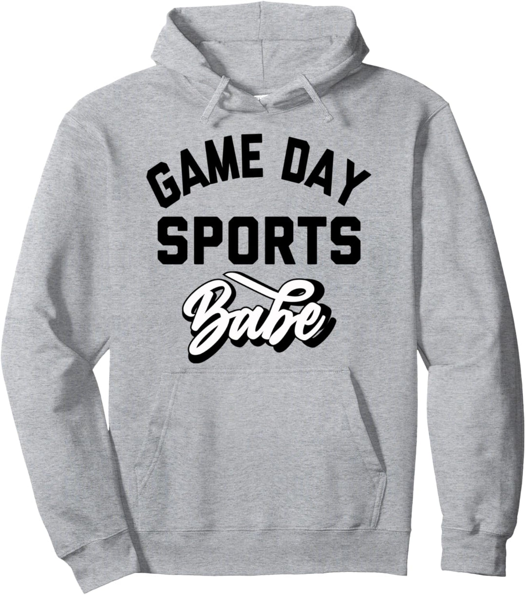 Game Day Sports Babe Hoodies,Mom Game Day T Shirts for Women Pullover Hoodie