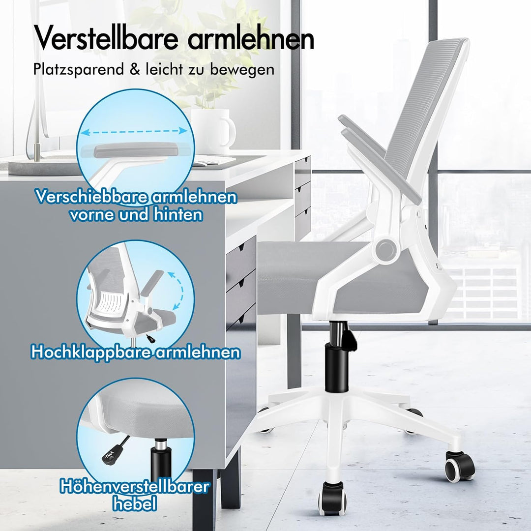 ALFORDSON Mesh Bürostuhl Chefsessel Netzstoff Ergonomie Drehstuhl, verstellbare Armlehnen,Schreibtis
