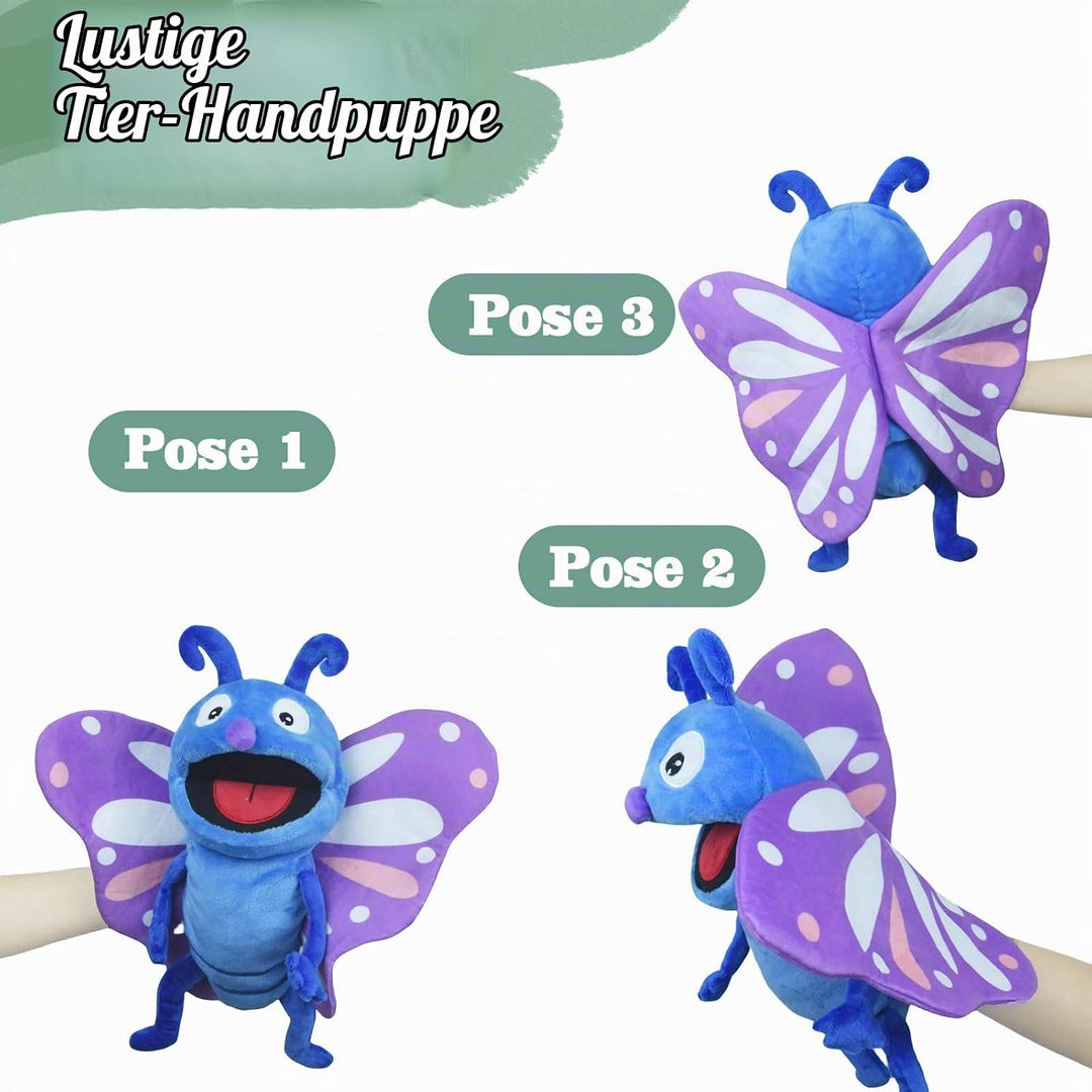 lilizzhoumax Handpuppe Schmetterling Kuscheltier Tier Schmetterling Handpuppe aus Plüsch Kawaii Nied