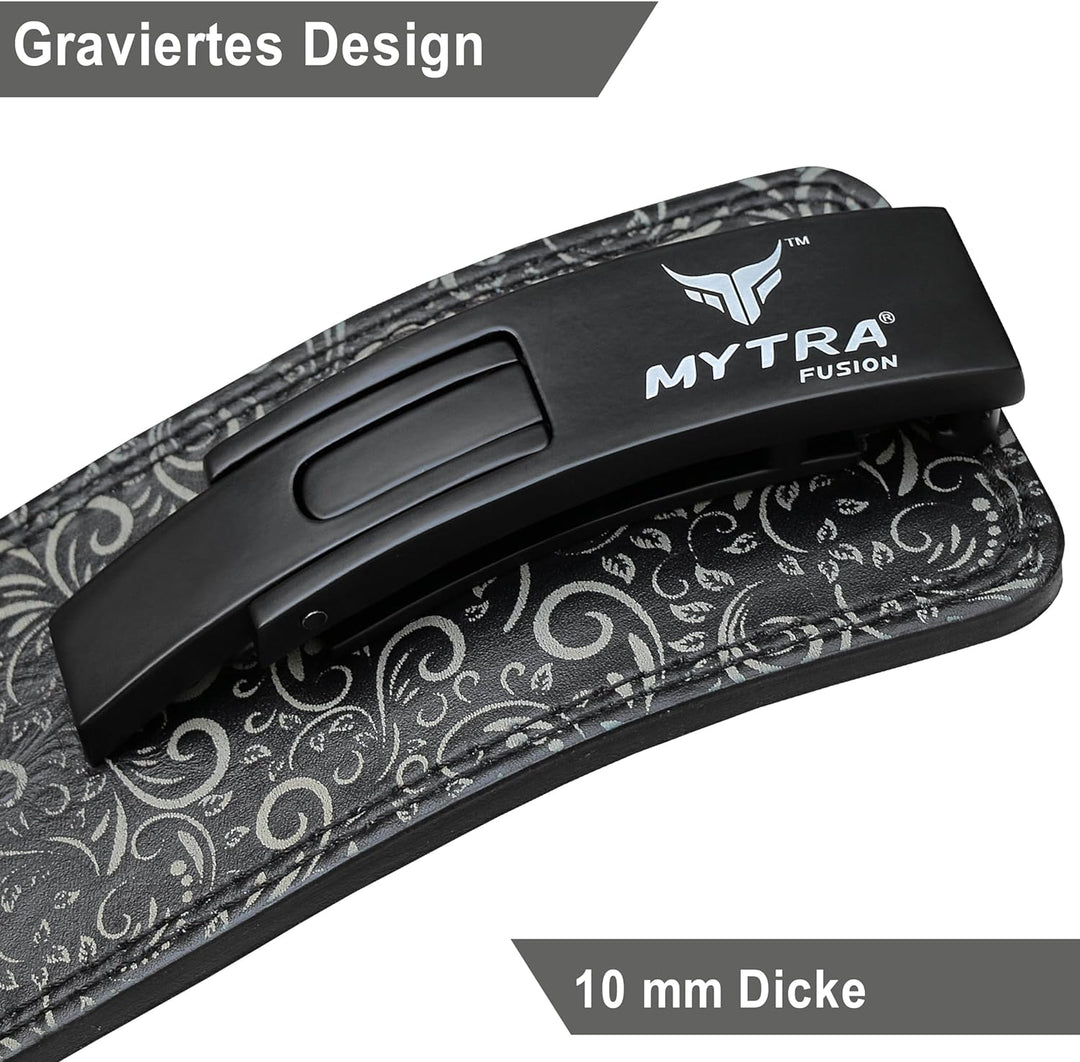 Mytra Fusion gewichthebergürtel weisse Schnalle Lifting Belt for Fitnessstudio, Fitness, Training, g